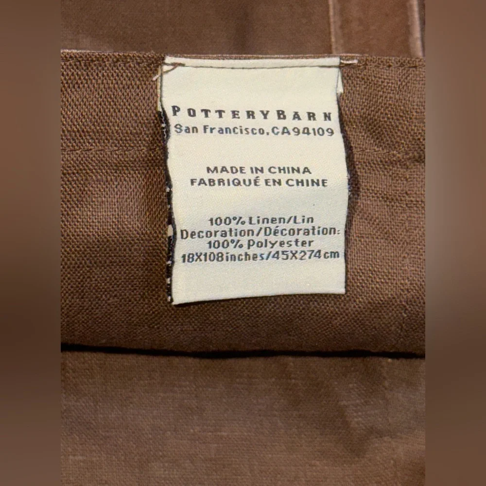 Pottery Barn 100% Linen Table Runner
